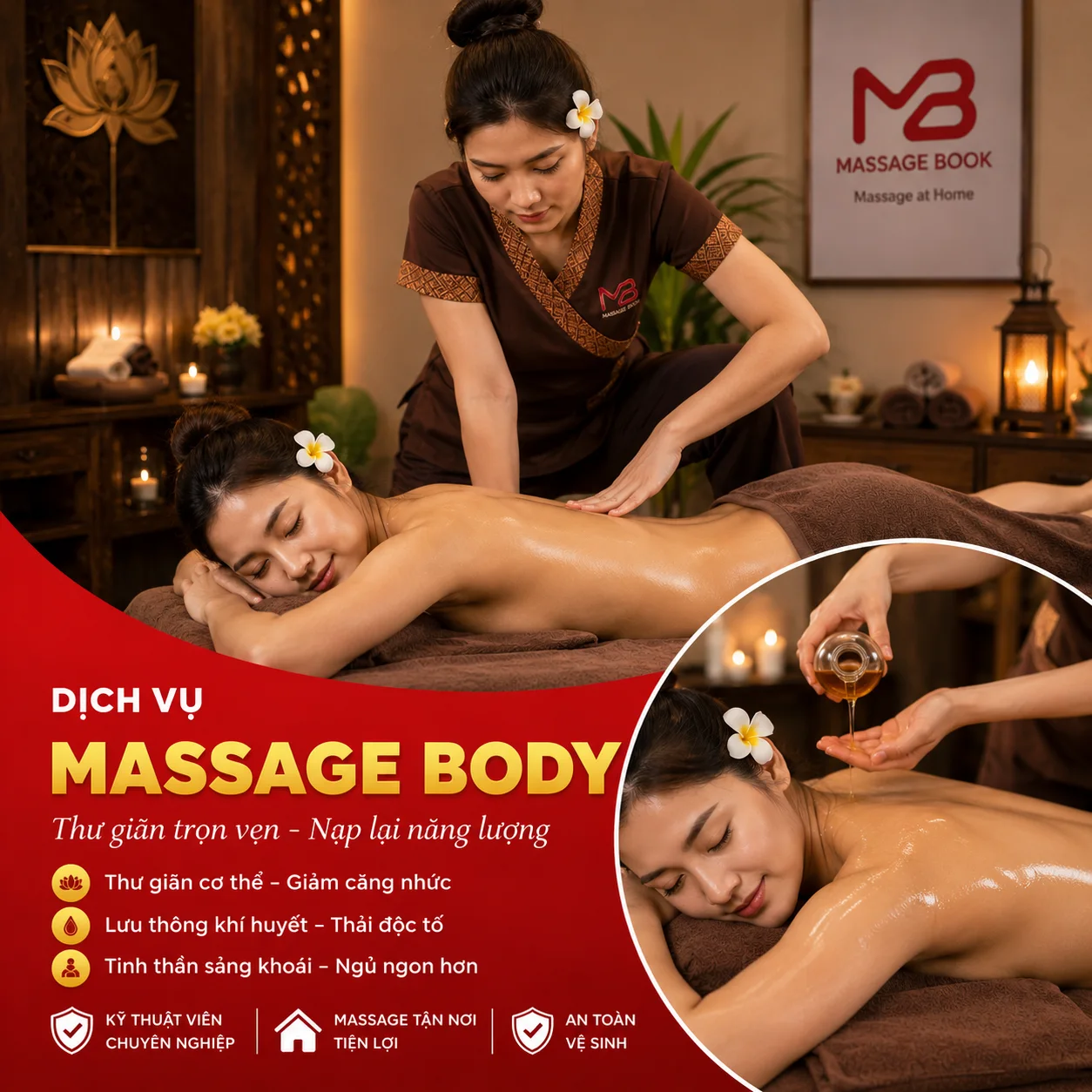 Massage body tại nhà thư giãn toàn thân