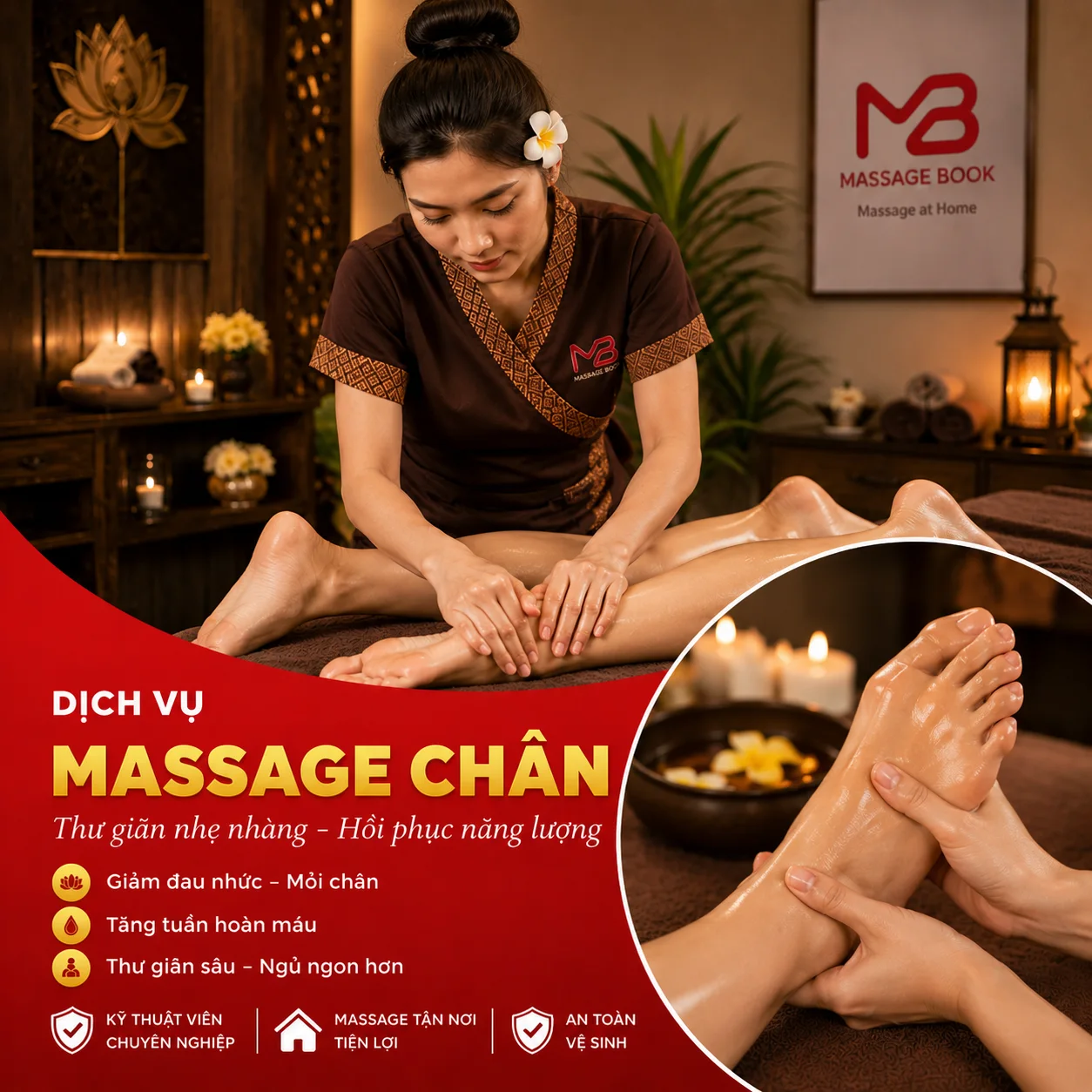 Massage foot tại nhà giảm mỏi chân