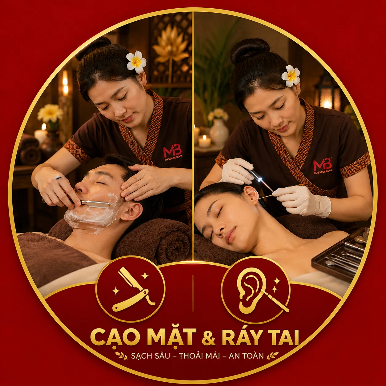 Dịch vụ cạo mặt và ráy tai tại nhà